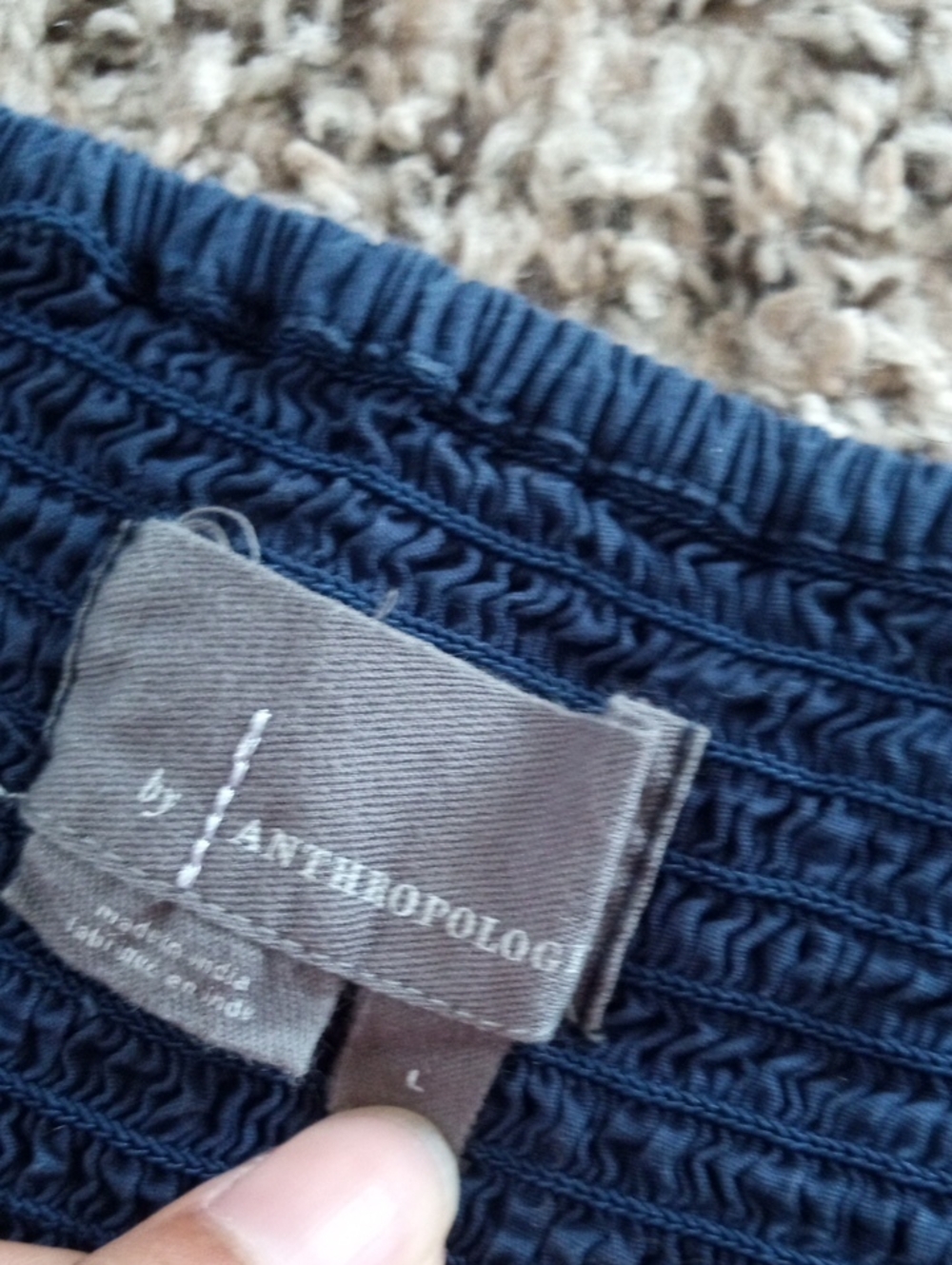 Anthropologie Puff-Sleeved Sweetheart Blouse Blue Large - Picture 4 of 9